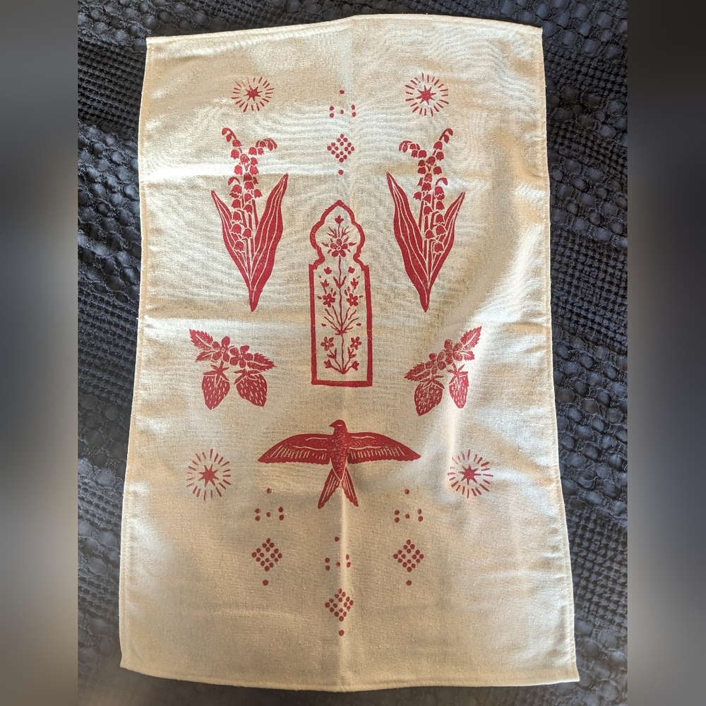 Two Sister Nettle Tapestries on Raw Silk